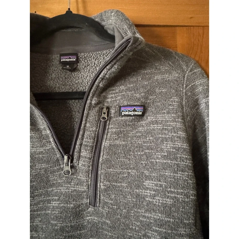 Patagonia‎ Better Sweater 1/4 Zip Fleece Pullover Grey Girls XL 14 25527